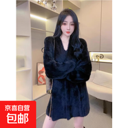 高級感軟糯糯中長款毛衣女春秋新款歐貨洋氣顯瘦減齡針織開衫外套 4609黑色 XL  【建議121斤-135斤】