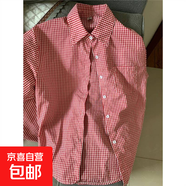 紅色格子襯衫疊穿顯瘦顯白基礎款襯衣慵懶感韓范上衣外套2025春夏 紅色格子襯衫 536 L