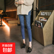 2025冬款新款小腳時(shí)尚牛仔褲女顯瘦百搭緊身九分加絨百搭潮超火秋 復古藍-長(cháng)褲 常規 31
