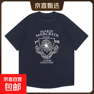 220克純棉韓版短袖雛菊2025春夏百搭上衣寬松男女臘腸狗T恤B701YL 2754藏青大徽章 XL