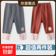 女童褲子春秋兒童打底褲寶寶外穿洋氣小童長褲 86%選擇：深灰色草莓+高粱紅小花 110 【建議身高100-110cm】