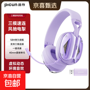 品存（picun）G1頭戴式耳機藍牙無(wú)線(xiàn)電競游戲耳麥吃雞電腦帶麥無(wú)線(xiàn)男生禮物 紫色