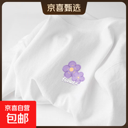 220克純棉2025冰川藍短袖t恤女夏季內搭t恤甜美學(xué)生上衣B701YL 1698白色 M