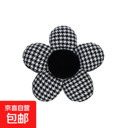 CCD汽車頭枕腰靠簡(jiǎn)約千鳥格花朵護(hù)頸枕護(hù)腰抱枕四季通用車用靠枕 針織千鳥格花朵頭枕黑色芯