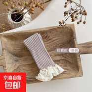 芭芭鴨女童公主蕾絲花邊九分打底褲純棉寶寶兒童淑女春秋薄款日系 粉紫色1條裝 1-3歲 S