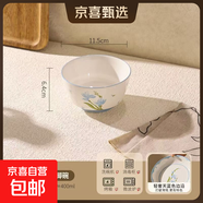 【摩登主婦同源】藍(lán)百合碗盤餐具家用米飯碗盤子菜盤湯碗面碗魚盤 4.5英寸高腳碗