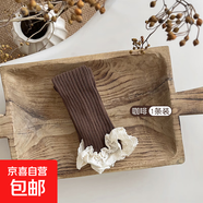 芭芭鴨女童公主蕾絲花邊九分打底褲純棉寶寶兒童淑女春秋薄款日系 咖啡色1條裝 1-3歲 S