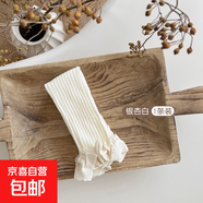 芭芭鴨女童公主蕾絲花邊九分打底褲純棉寶寶兒童淑女春秋薄款日系 銀杏白1條裝 1-3歲 S