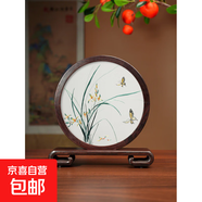 蘇州蘇繡擺件手工雙面繡熊貓中國特色蜀繡刺繡非遺送老外汽車(chē)擺件 蕙質(zhì)蘭心