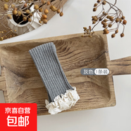 芭芭鴨女童公主蕾絲花邊九分打底褲純棉寶寶兒童淑女春秋薄款日系 灰色1條裝 1-3歲 S