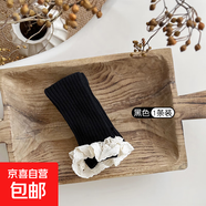 芭芭鴨女童公主蕾絲花邊九分打底褲純棉寶寶兒童淑女春秋薄款日系 黑色1條裝 1-3歲 S