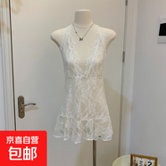 女士打底衫洋氣款氣質(zhì)V領(lǐng)開叉喇叭袖內(nèi)搭設(shè)計(jì)感收腰長袖t恤女ZHFS 白色蕾絲 XL