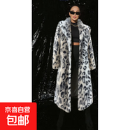 2025秋冬季新款時(shí)尚豹紋女士外套中長(zhǎng)款西裝領(lǐng)仿狐貍毛皮草大衣女 大豹圈 XL