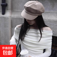 潮時(shí)尚炸街上衣百搭長(cháng)袖氣質(zhì)一字肩春秋冬顯瘦辣妹內搭女RNMY 白色. 【冬季薄絨款】 M 推薦91-105斤