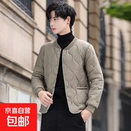 加絨加厚內(nèi)膽棉衣短款輕薄秋冬新款男女同款保暖羽絨棉襖棉服外套 男款橄欖綠 M 女75-90斤/男95-118斤