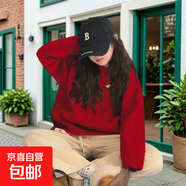 精選女童麻花毛衣冬季粗毛線加厚保暖線衫復古針織衫打底衫 紅色 【精選秒發(fā)京東】 120
