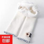 蝴蝶結花邊九分女童打底褲秋冬季新款加絨加厚外穿洋氣女童連褲襪 D004白色-毛線(xiàn)花 【1條裝】 5-7歲 (XL) 【建議身高108-115cm】