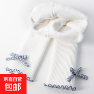 蝴蝶結花邊九分女童打底褲秋冬季新款加絨加厚外穿洋氣女童連褲襪 D004白色-碎花結 【1條裝】 5-7歲 (XL) 【建議身高108-115cm】