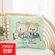 多功能卡通超柔沙發(fā)抱枕辦公室客廳靠枕高級感枕套床上靠墊腰靠枕 兩只小熊QXM 含枕芯 約40*40CM/單只裝