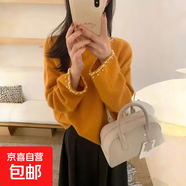小清新重工釘珠毛衣女2025秋冬新款高級(jí)感寬松顯瘦軟糯外穿針織衫 7532柔桔色#小眾毛衣#【釘珠針織衫】 XL (推薦115-125斤)