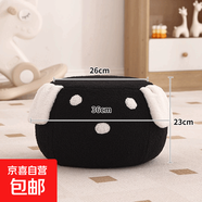 創(chuàng  )意換鞋凳家用可疊放客廳門(mén)口沙發(fā)凳坐墩矮凳衣帽間小板凳 黑色·小狗凳