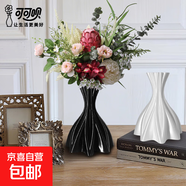 高級感絲綢3d打印花瓶PLA環(huán)保材質(zhì)創(chuàng  )意網(wǎng)紅小眾精致擺件可盛水 海星花瓶【絲綢黑白組合】