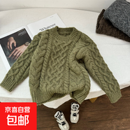 兒童超薄長(zhǎng)袖春秋款針織衫 毛衣 女童 小熊 正版 原創(chuàng) 軍綠色 150