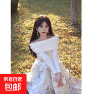 內搭打底衫一字肩純欲氣質(zhì)女衫早秋甜美設計感小眾露肩上衣慵懶風(fēng) 白色. 【冬季薄絨款】 S 推薦70-90斤