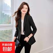 卡其色西裝外套女春秋季2025新款氣質(zhì)休閑氣質(zhì)流行職業(yè)西服高級感 單件黑色外套（H8101款） 4XL