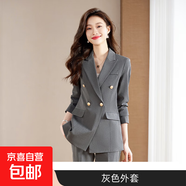 西裝套裝女裝高級感春新款職業(yè)裝西裝2025氣質(zhì)面試正裝工作服西服 單件外套 灰色（S6301） L