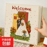 【結婚相冊專(zhuān)用】diy結婚禮跟拍照片收納相冊本混合尺寸3寸拍立得情侶自粘貼覆膜式 《陪你熱愛(ài)這個(gè)世界》新款 方版30頁(yè)（60面）內頁(yè)加厚升級
