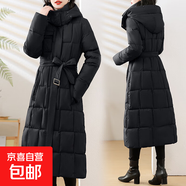 歐洲站棉衣女2025秋冬新款歐美修身保暖女士棉服長(zhǎng)款過膝女外套潮 黑色 3XL