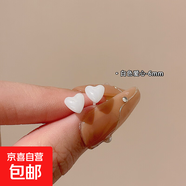 彩色生物陶瓷養耳釘簡(jiǎn)約甜美可愛(ài)陶瓷耳釘女耳飾睡覺(jué)免摘全瓷耳棒 愛(ài)心白色6MM【1對裝】
