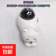 貓咪造型音響RGB星空投影燈藍牙音箱兒童生日禮物360°旋轉RGB氛圍燈具小音箱白噪音助眠 閉眼貓咪