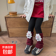 女童打底褲套襪一體卡通拉布布襪套韓版秋冬季加絨加厚兒童打底褲 黑色-B款拉布布（套襪一體） 1條 均碼 XL碼（適合身高121-135cm）