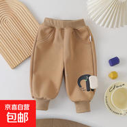 嬰兒衛褲大PP褲秋裝外穿洋氣寶寶休閑褲外出男女童寬松褲子春秋款 咖色 小象屁屁褲 90