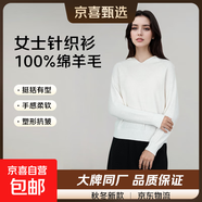 【拉夫勞倫制造商】2025年女士綿羊毛休閑羊毛衫秋冬款連帽針織衫 奶白 2XL 135-150斤