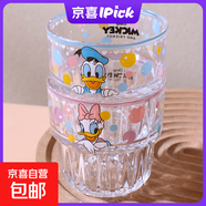 【迪士尼正版】米奇黛絲玻璃杯高顏值豎紋水杯防滑可愛(ài)卡通杯子 黛絲 1只250ml
