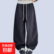 女童秋季休閑褲2025春秋季新款兒童洋氣個(gè)性百搭衛褲男童運動(dòng)褲子 K132藏青色 130