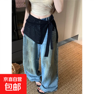 設計感鏤空針織半身裙女夏季疊穿系帶屁簾洋氣百搭短裙子 黑色 均碼