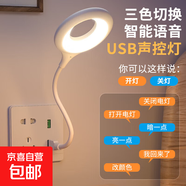 智能語(yǔ)音小夜燈聲控燈小臺燈便攜氛圍拍照LED臥室宿舍床頭節能燈 USB插口即插即用 白色折疊語(yǔ)音燈【1個(gè)裝】