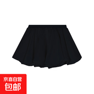 撞色格子花苞裙小個(gè)子半身裙短裙女裝夏季高腰防走光A字裙蓬蓬裙 黑色 XL