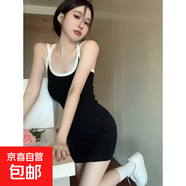 純欲辣妹黑色吊帶連衣裙子女夏春2025新款法式高級感顯瘦包臀短裙 黑色 M