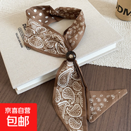 復古波點(diǎn)木頭布藝絲巾流蘇項鏈美拉德風(fēng)鎖骨鏈時(shí)尚小眾設計感頸鏈 項鏈-淺咖色-腰果花