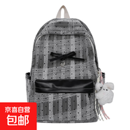 COW日系軟妹甜美書(shū)包女大學(xué)生時(shí)尚蕾絲雙肩包初中高中4-6年級(jí)背包 黑色 無(wú)掛件