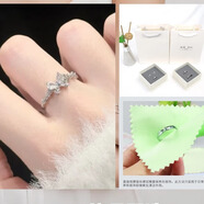 OIDSG老鳳凰999甜心公主閨蜜戒指s925純銀女小眾設計情侶對戒節日送女 大蝴蝶款 白色蝴蝶結禮盒 開(kāi)口可調節