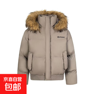 座山雕加厚保暖毛領(lǐng)棉衣女冬季短外套棉襖派克棉服 棕色 XL