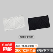 一片式抹胸防走光美背裹胸內衣女學(xué)生韓版無(wú)鋼圈少女發(fā)育期文胸 白+黑-2件裝 均碼【80-130斤】