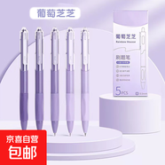 漸變色st刷題筆速干按動(dòng)中性筆高顏值漸變彩色黑筆學(xué)生專(zhuān)用黑色水筆芯簽字考試初中生 5支/盒裝漸變紫 0.5mm