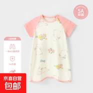 寶寶睡裙純棉輕薄夏季款嬰兒睡袍親膚透氣男寶女寶防踢睡裙 花朵小兔 110 cm 推薦身高99-108cm